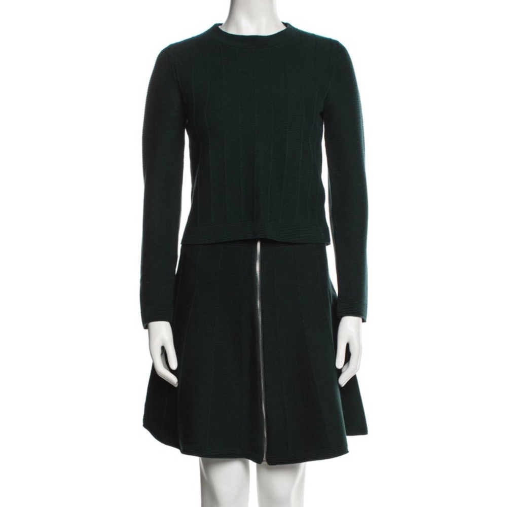 Sandro Green Sweater Top and Skirt Set